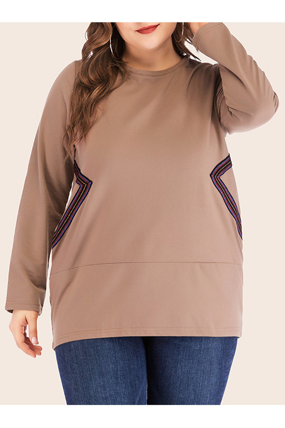 Women Round Neck Warm Long Sleeve Casual Winter Sweatshirt