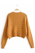 Women Knitted Solid Colored Thick Warm Elegant Sweatshirt