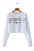 Women Classy Letter Pattern Long Sleeve Comfortable Soft Sweatshirt