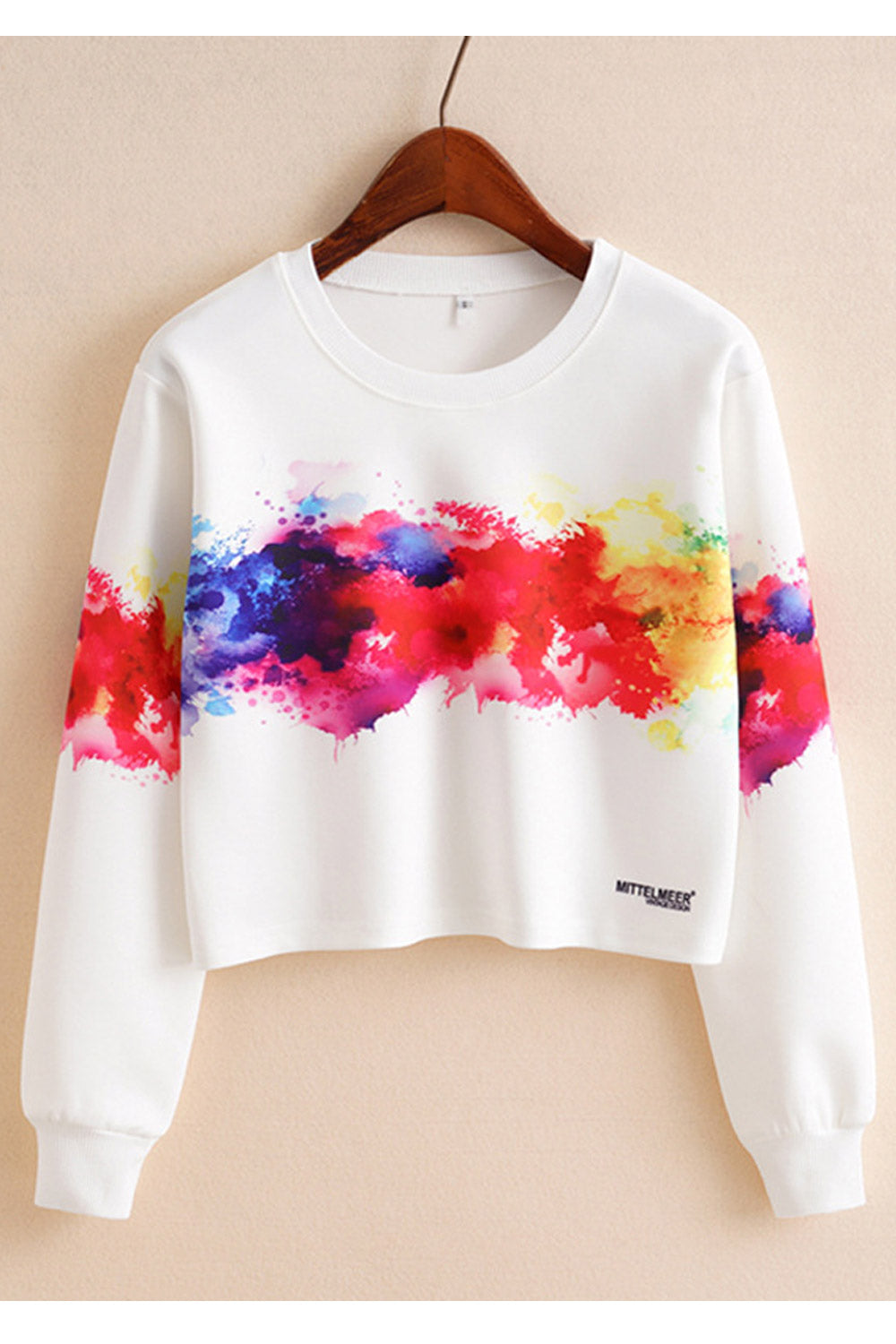 Women Ribbed Cuff Cozy Long Sleeve Beautiful Sweatshirt