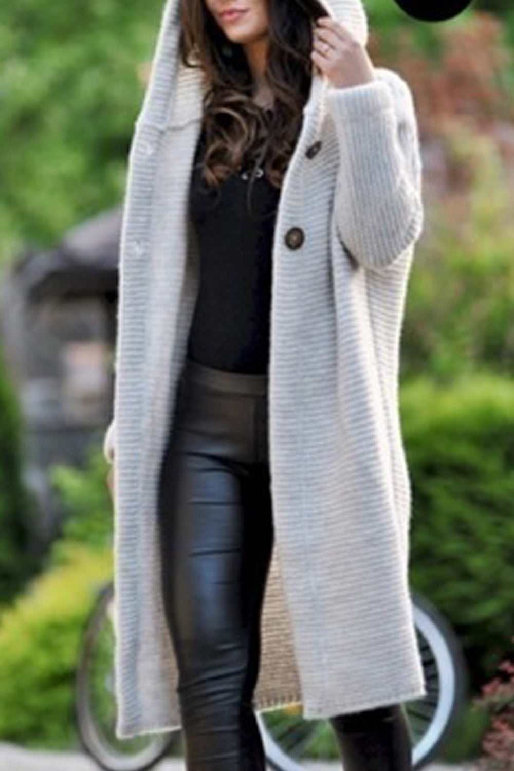 Women Lovely Warm Hooded Long Cardigan