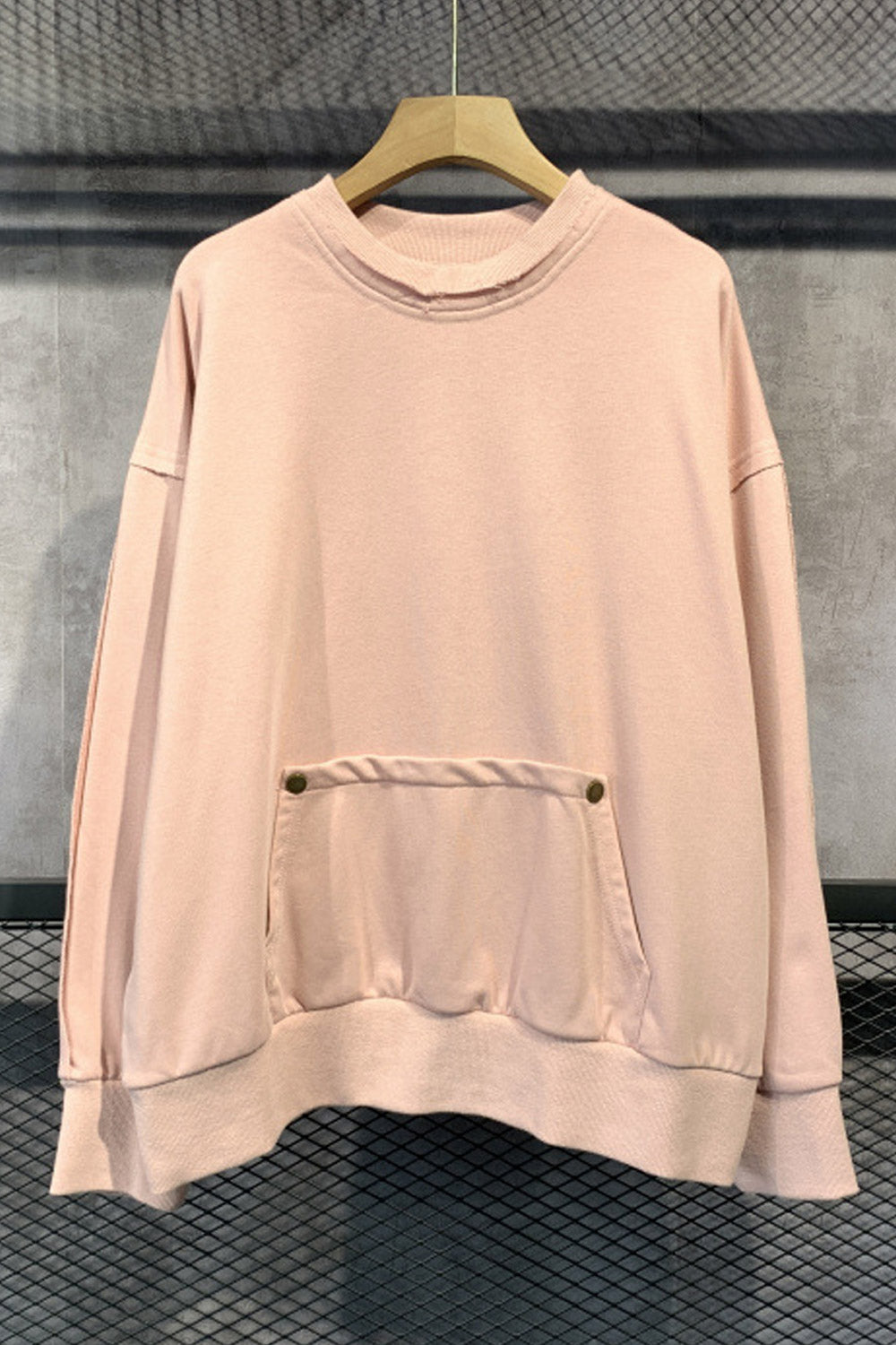 Women Solid Colored Elegant Styled Cozy Loose Sweatshirt