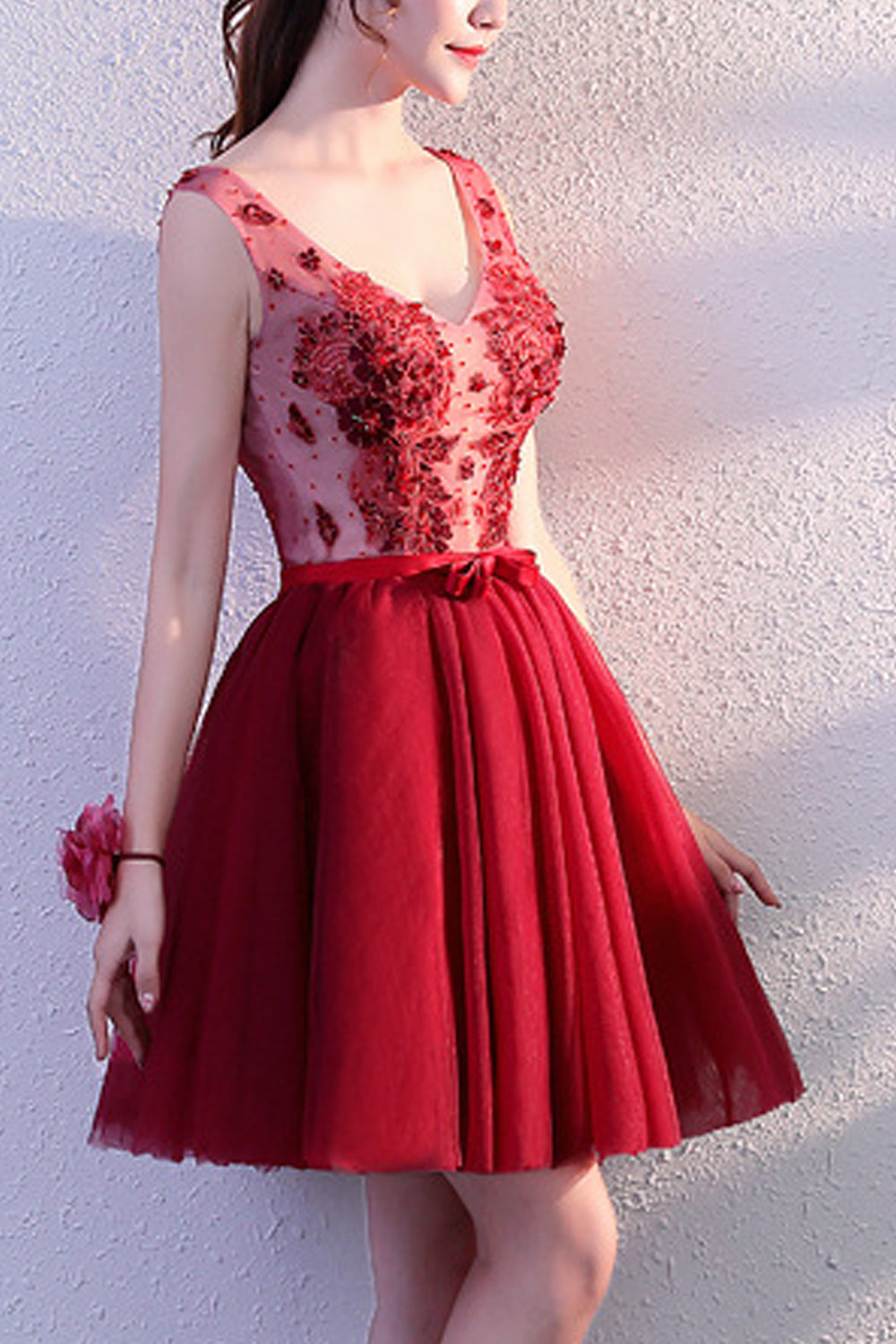 Women Solid Colored Elegant Pleated Pattern Skirt Comfy Evening Dress