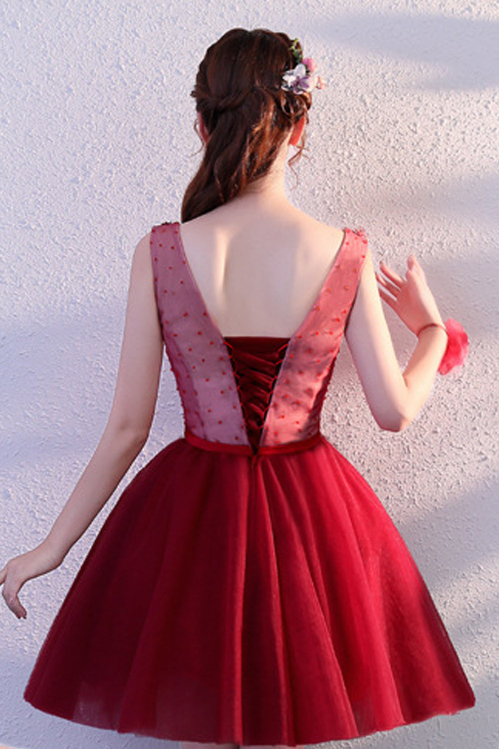 Women Solid Colored Elegant Pleated Pattern Skirt Comfy Evening Dress