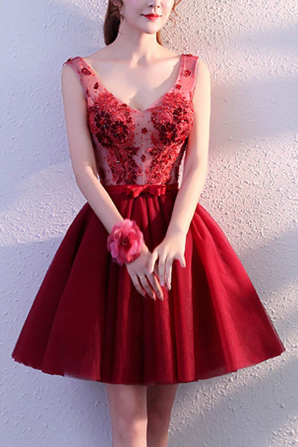 Women Solid Colored Elegant Pleated Pattern Skirt Comfy Evening Dress
