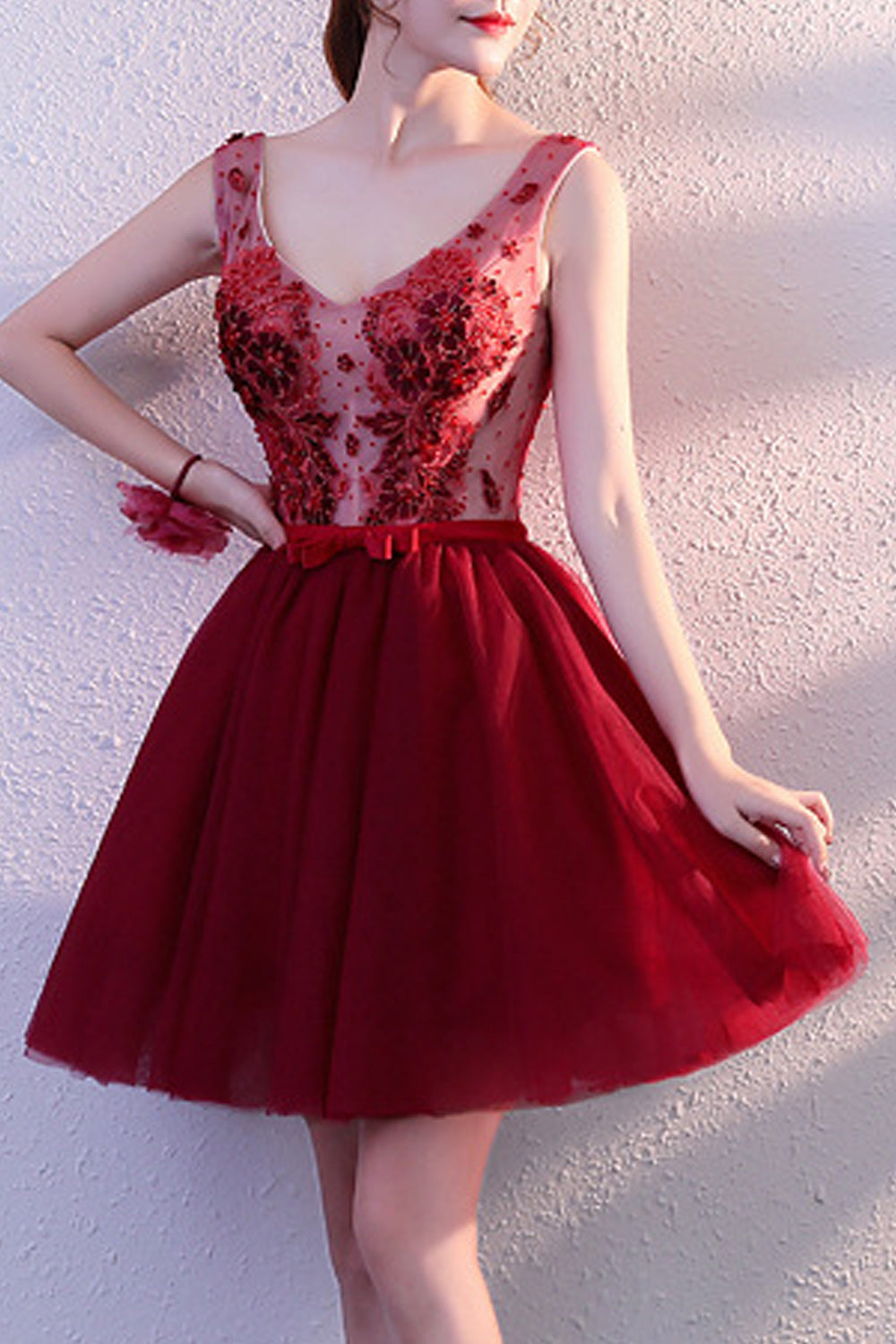 Women Solid Colored Elegant Pleated Pattern Skirt Comfy Evening Dress