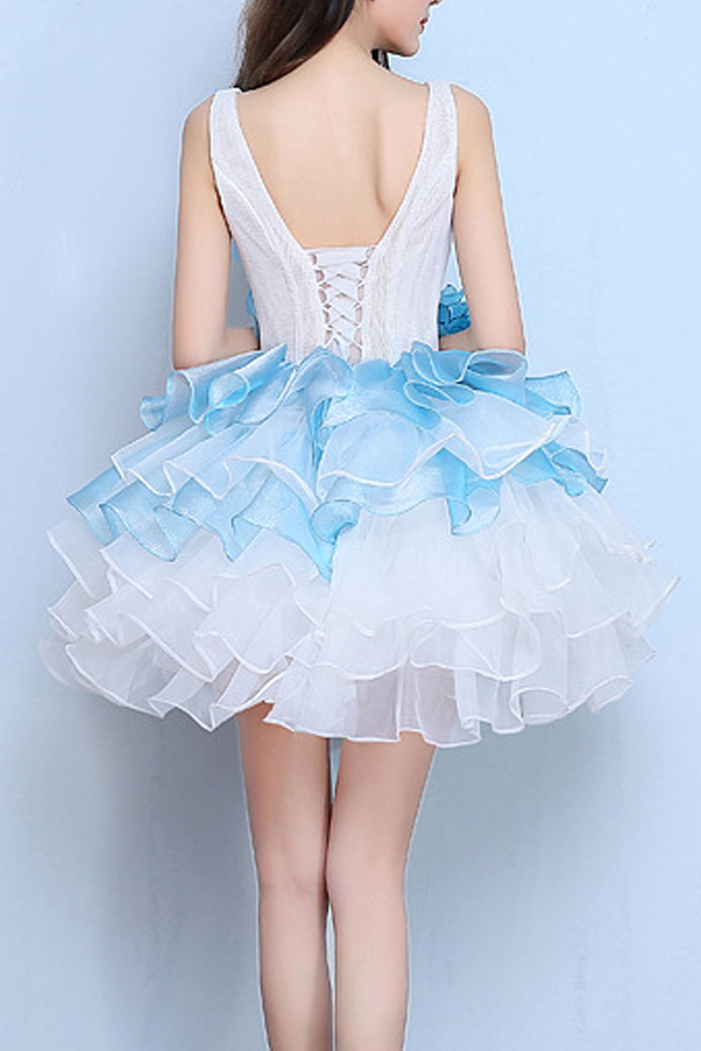 Women Trendy Ruffled Layer Soft Breathable Elegant Wedding Dress