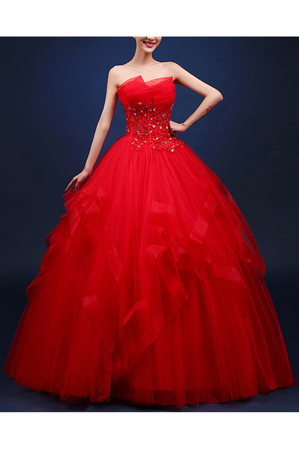 Women Magnificent Elegant Solid Pattern Loose Long Skirt Wedding Dress