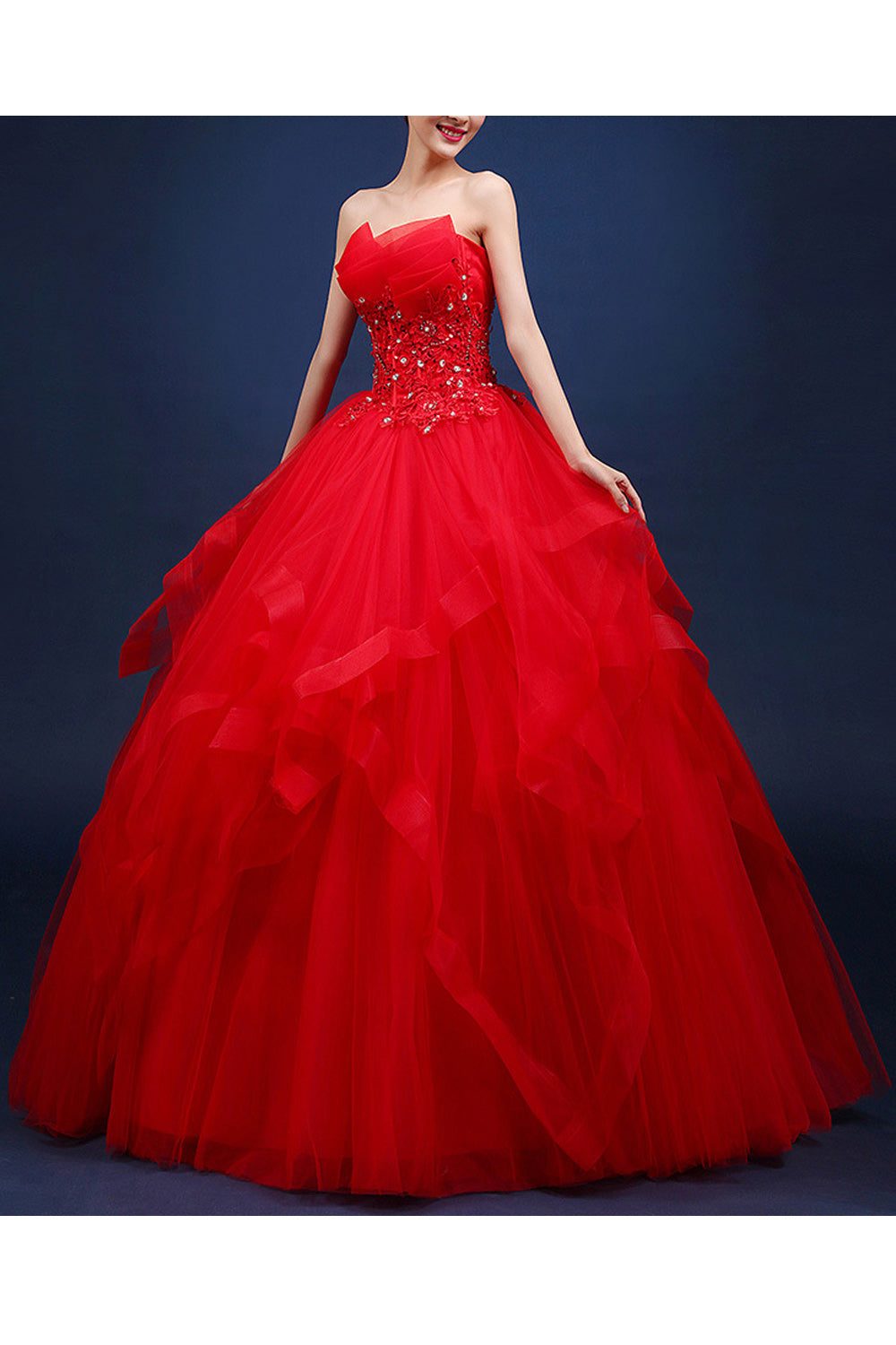 Women Magnificent Elegant Solid Pattern Loose Long Skirt Wedding Dress