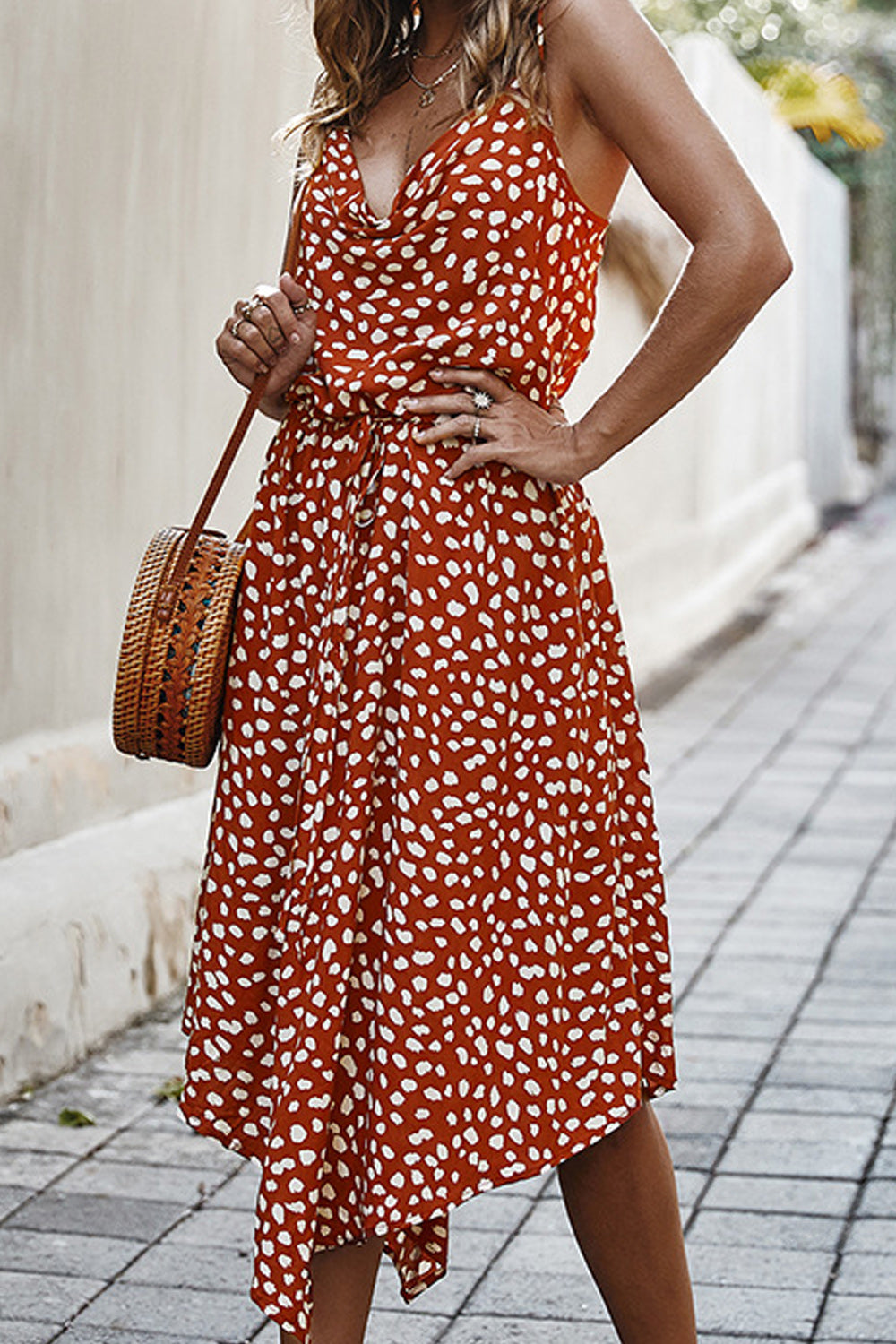 Women Beautiful Printed Style Strap Neck Comfortable Dress