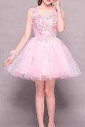 Women Classy V-Neck Style Pretty Flower Decorated Thin Evening Dress