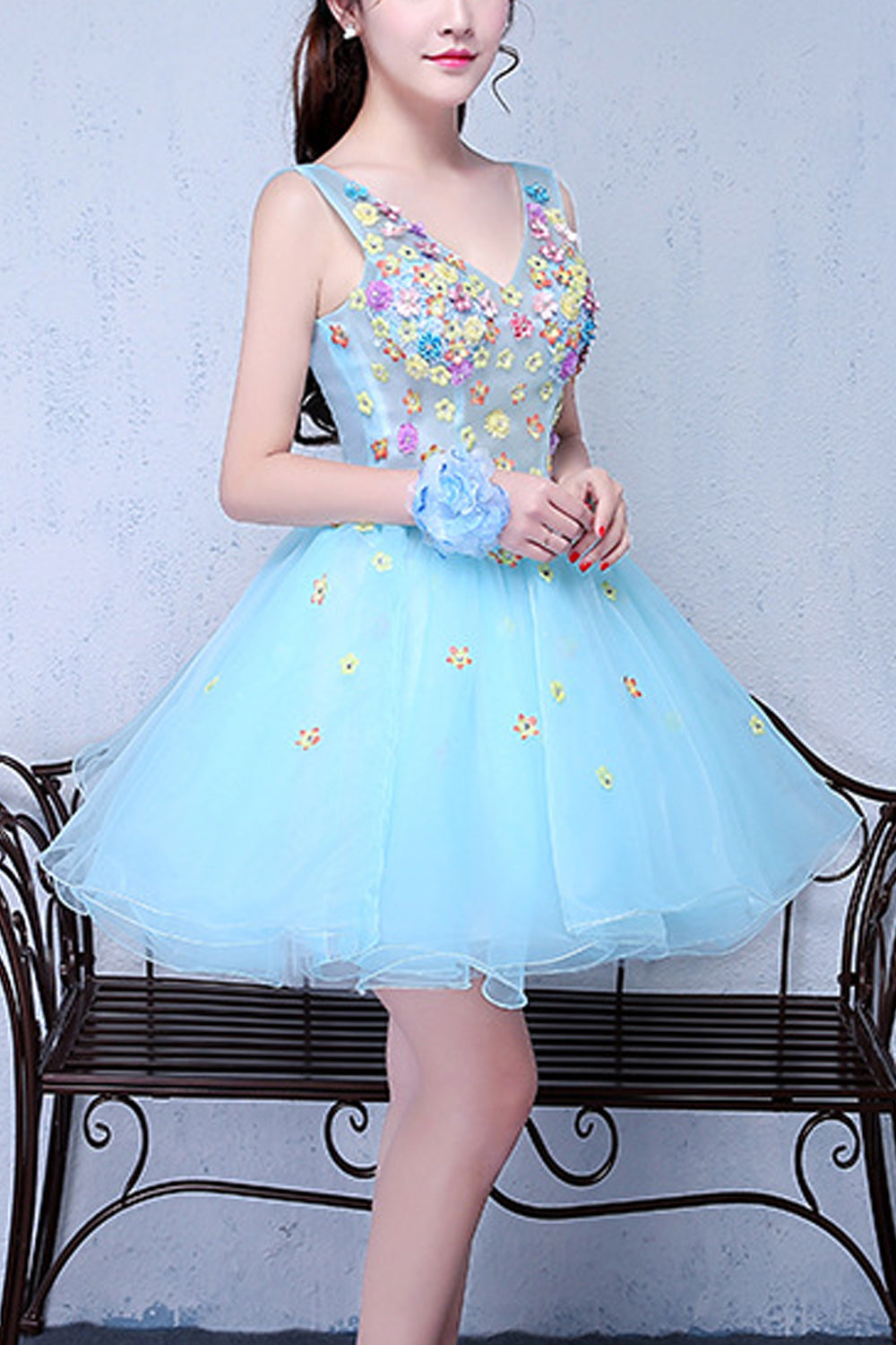Women Deep V-Neck Style Thin Skirt Cool Fascinating Evening Dress