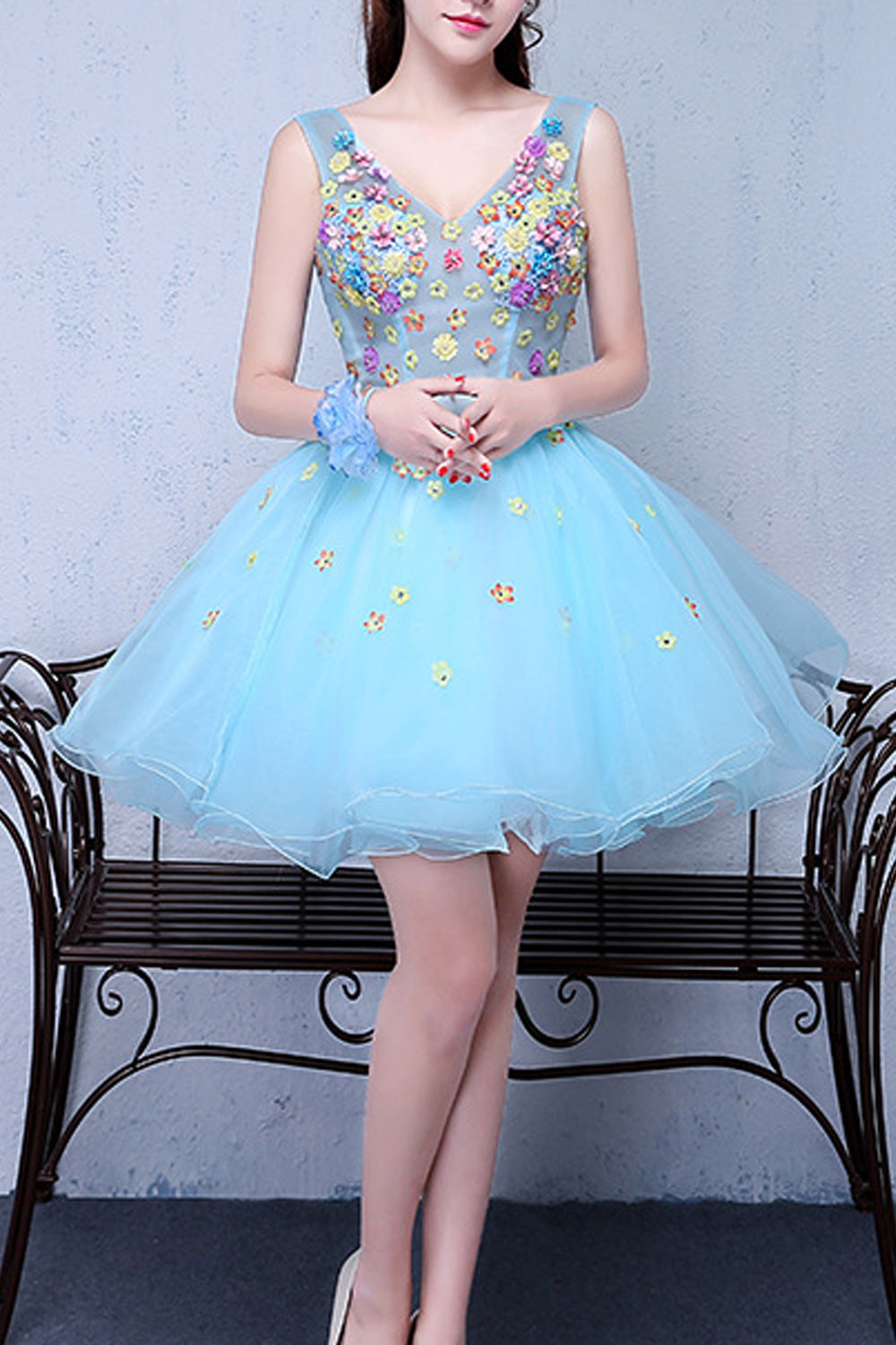 Women Deep V-Neck Style Thin Skirt Cool Fascinating Evening Dress