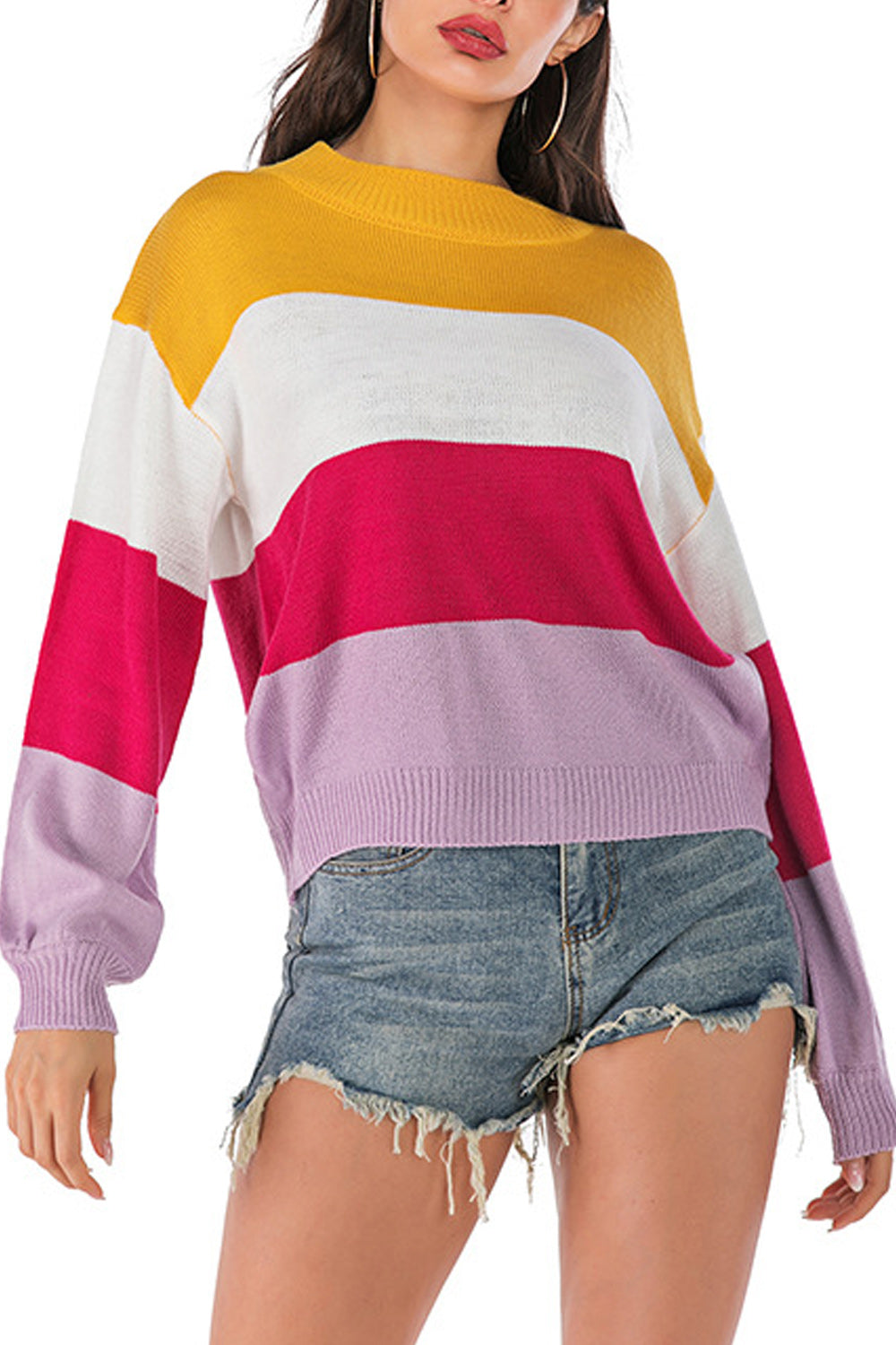 Women Beautiful Outerwear Warm Crew Neck Winter Sweater