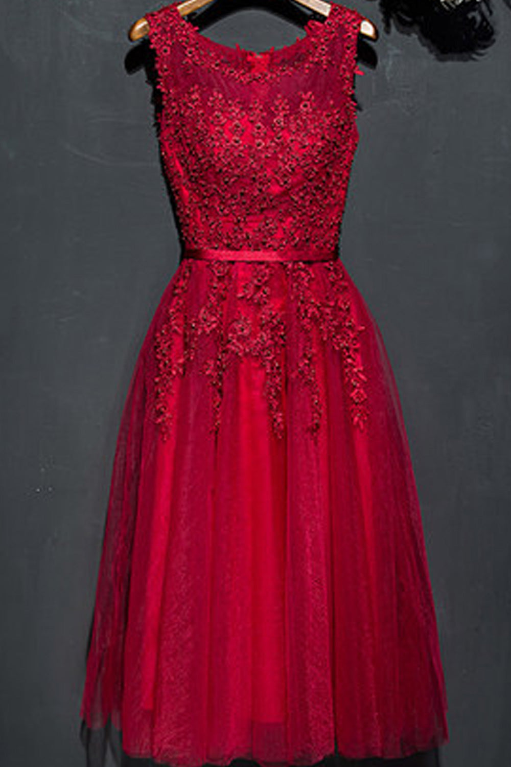 Women Sleeveless Style Flower Decorated Zipper Closure Evening Dress