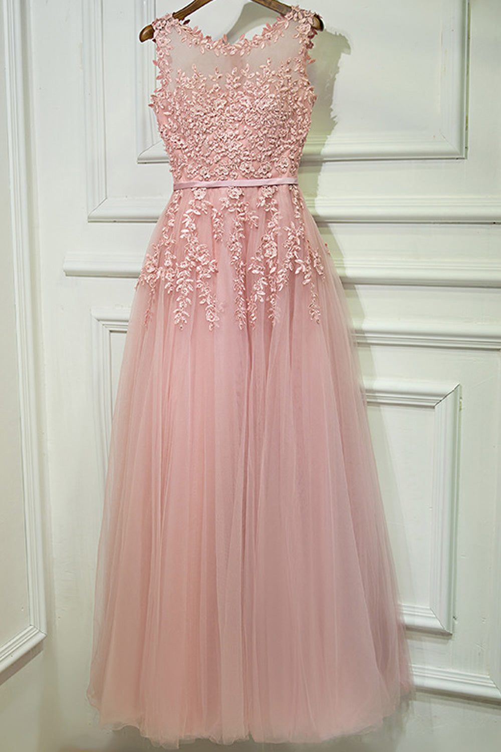 Women Sleeveless Style Flower Decorated Zipper Closure Evening Dress