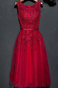 Women Sleeveless Style Flower Decorated Zipper Closure Evening Dress