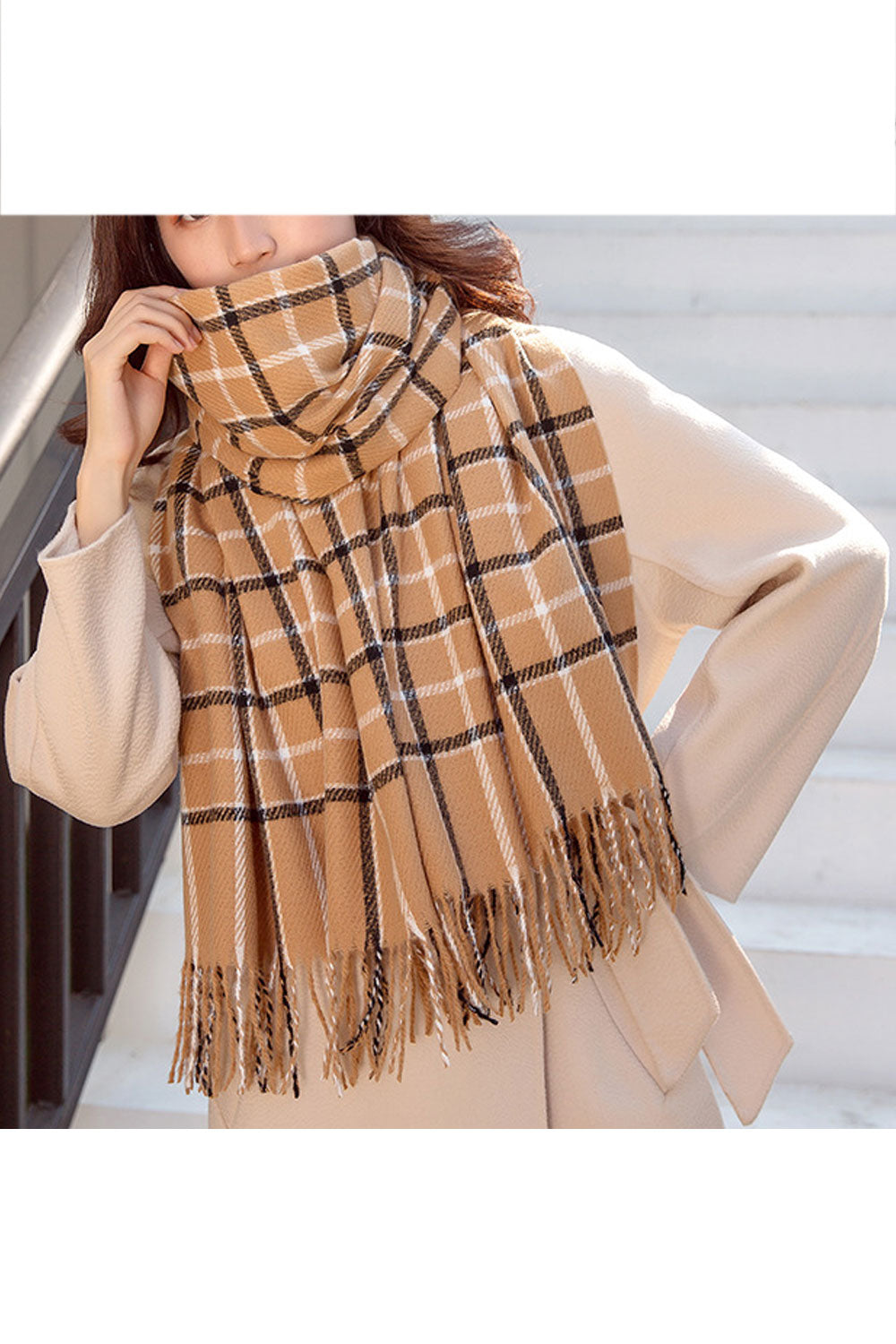 Women Pretty Plaid Pattern Stylish Winter Amazing Muffler