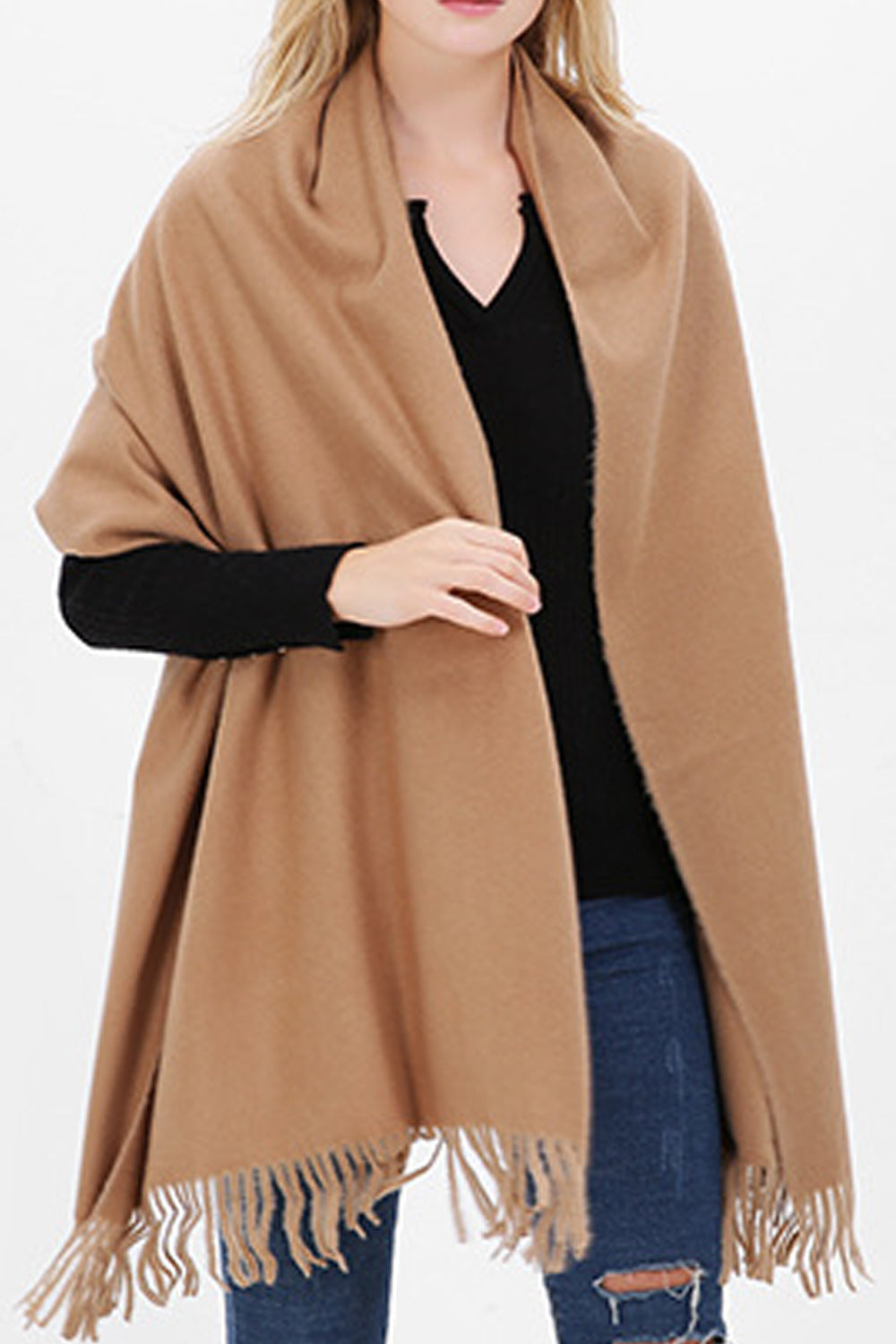 Women Thick Cashmere Solid Colored Comfortable Muffler