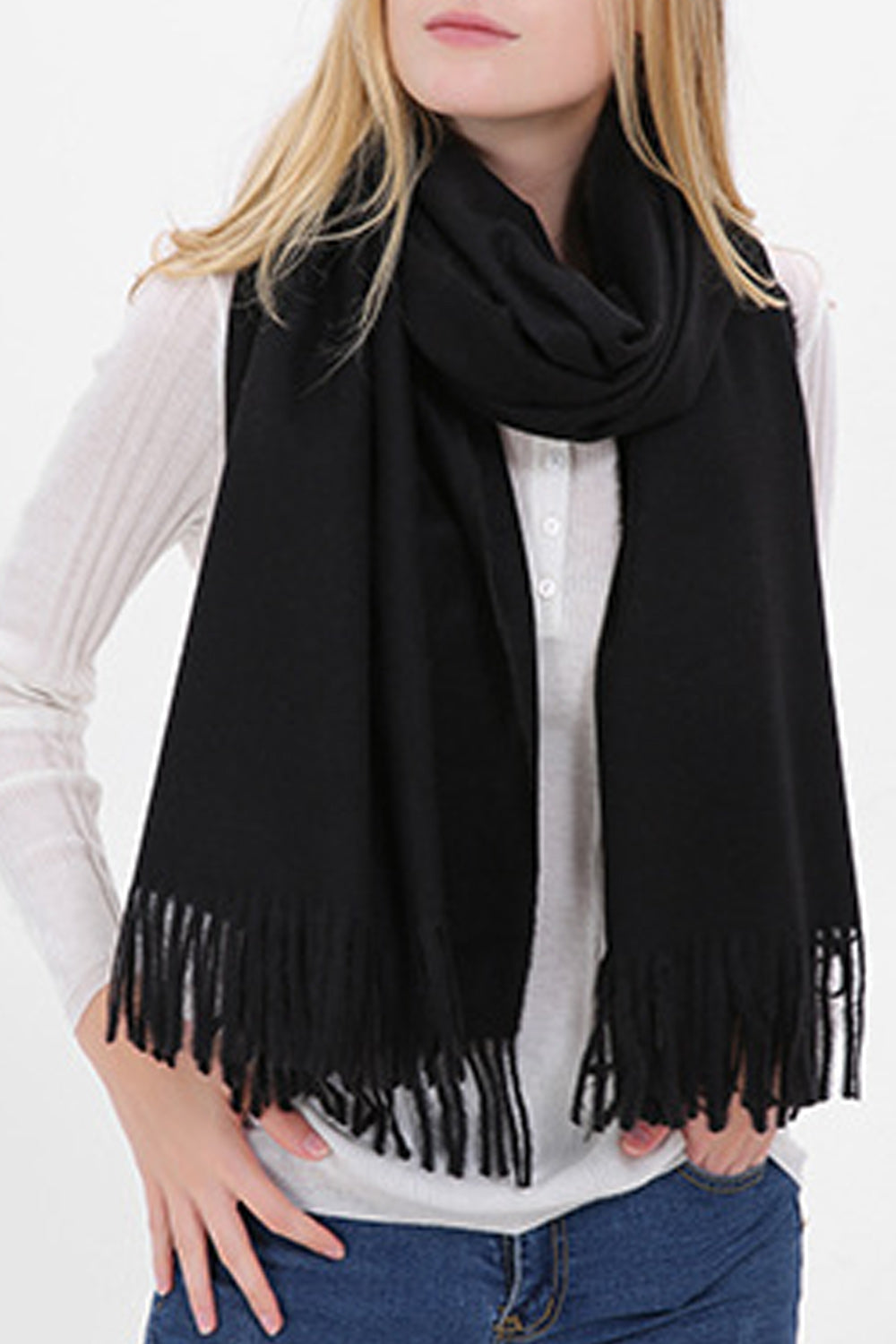Women Thick Cashmere Solid Colored Comfortable Muffler