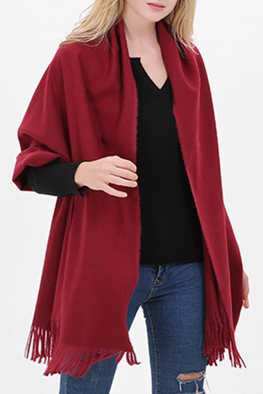 Women Thick Cashmere Solid Colored Comfortable Muffler