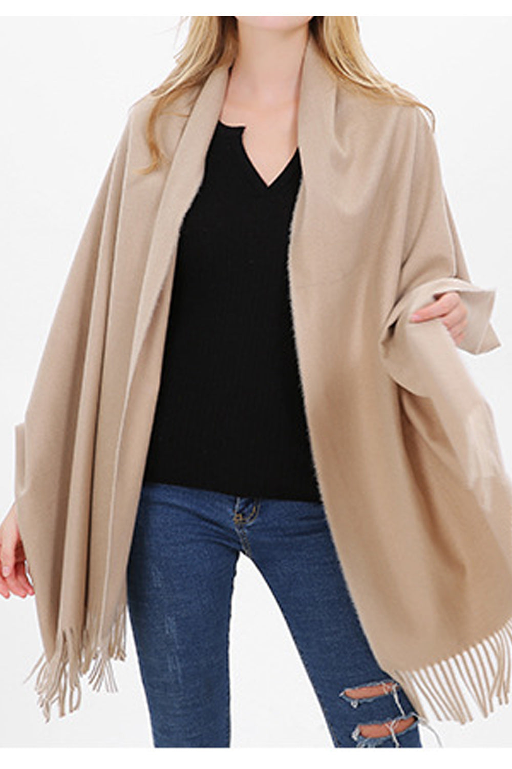 Women Thick Cashmere Solid Colored Comfortable Muffler