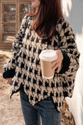 Women Easy Round Neck Loose Knitted Warm Casual Sweater