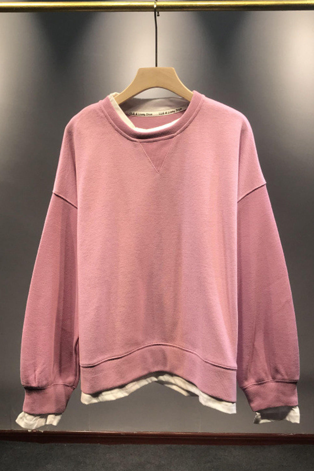 Women Convenient Long Sleeve Solid Pattern Breathable Sweatshirt