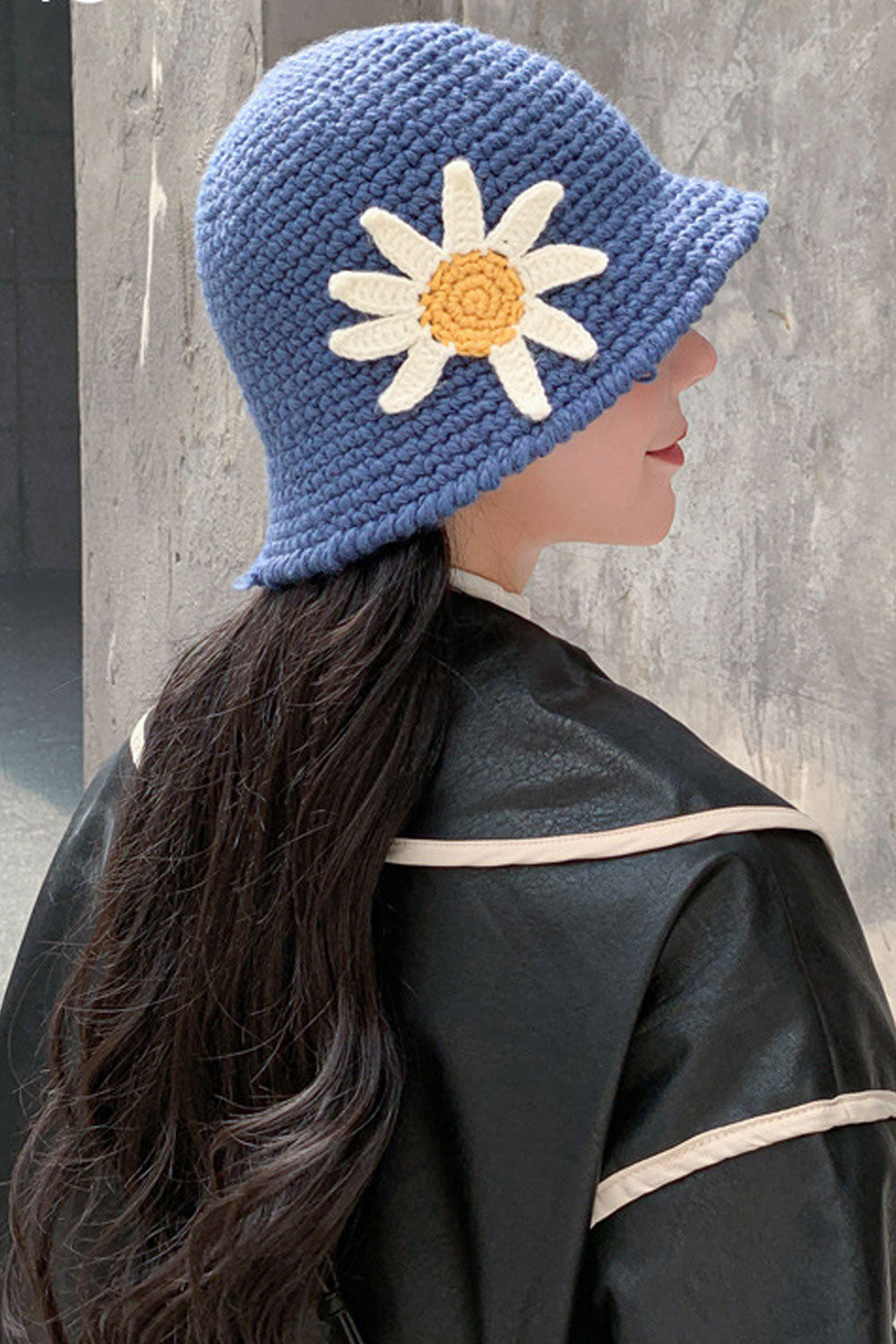 Women Comfy Flower Embroidered Knitted Beret Hat