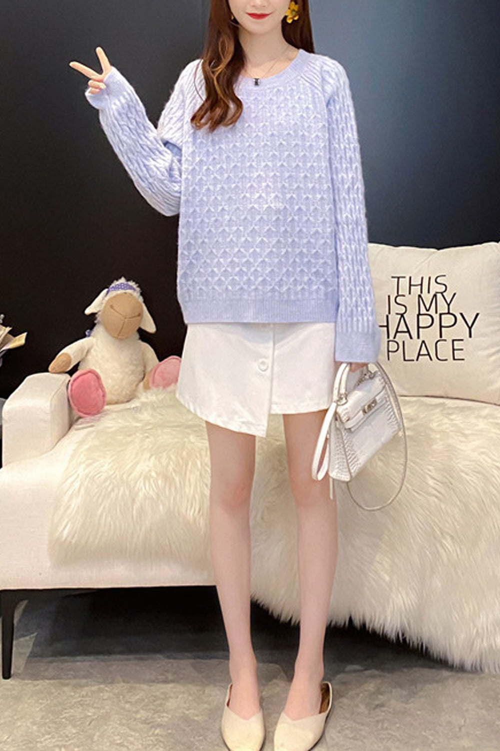 Women Classic Fit Long Sleeve Warm Pullover Fashion Sweater