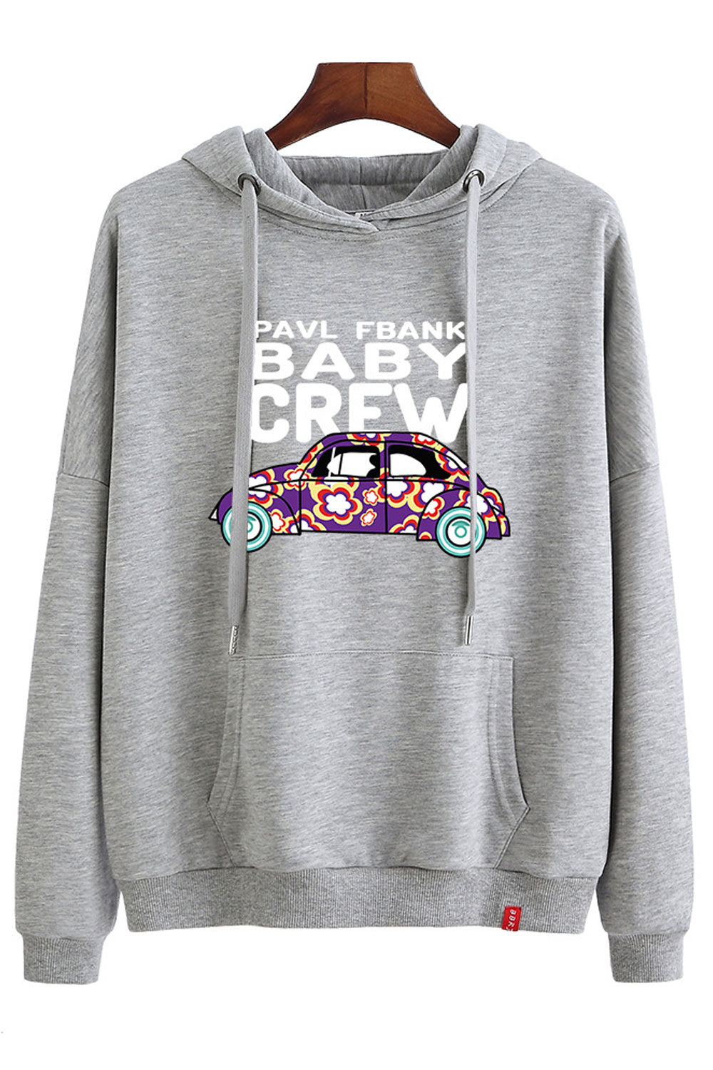 Women Unique Letter Embroidery Ribbed Cuffs Drawstring Winter Hoodie