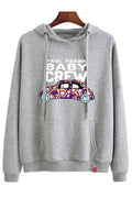 Women Unique Letter Embroidery Ribbed Cuffs Drawstring Winter Hoodie