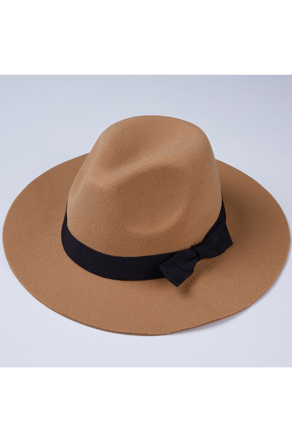 Women Ribbon Attached Solid Colored Elegant Beret Hat