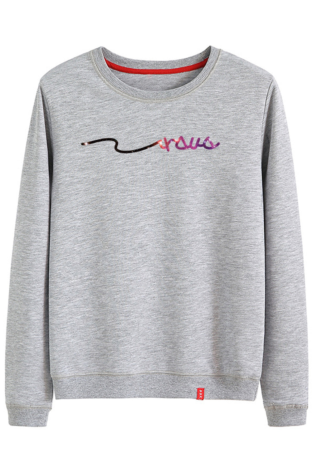 Women Printed Pattern Easy Round Neck Warm Long Sleeve Sweatshirt