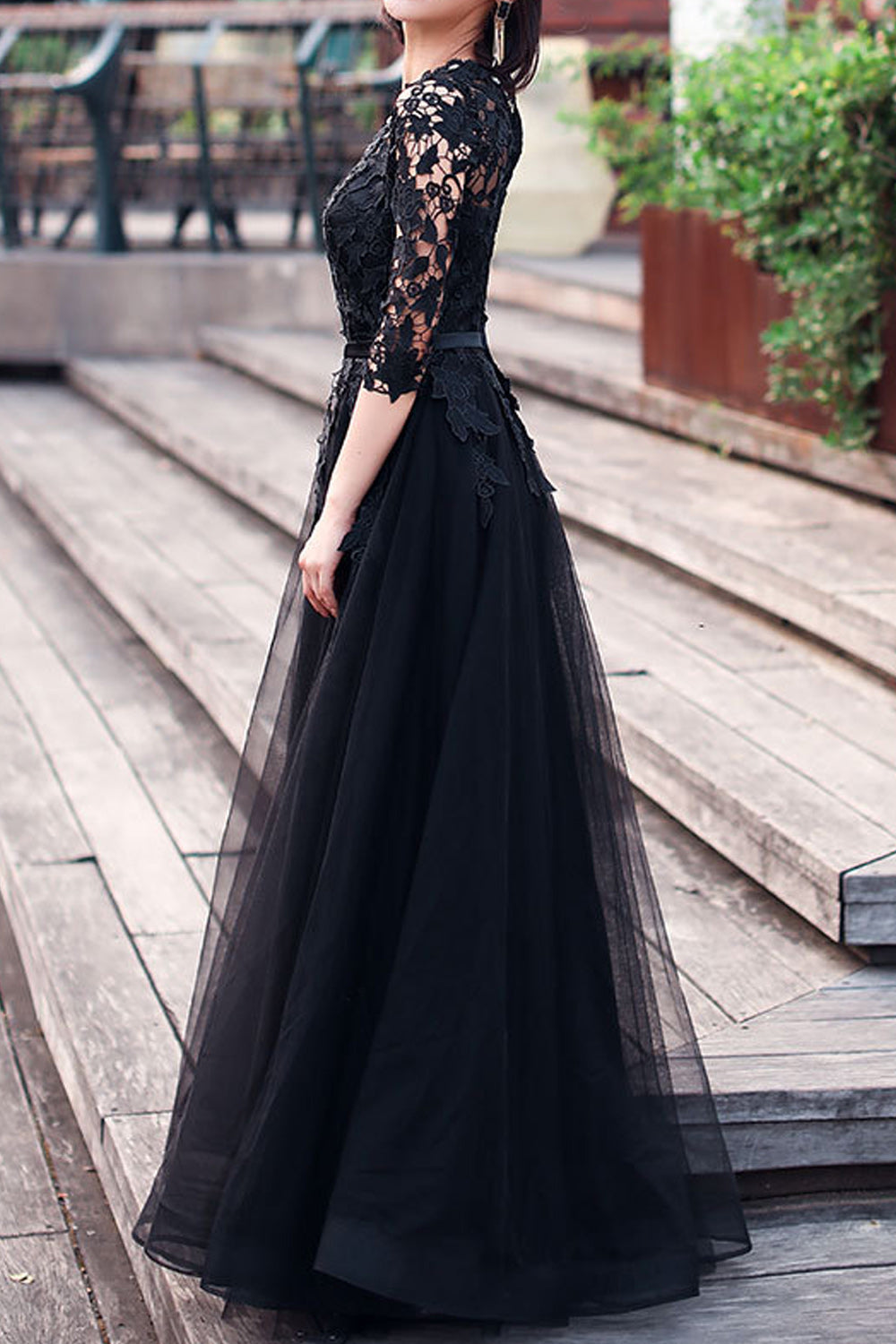 Women Elegant Soft Thin Half Sleeve Comfortable Wedding Dress