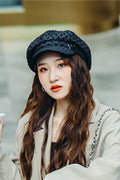 Women Solid Pattern Dome Top Casual Warm Beret Hat