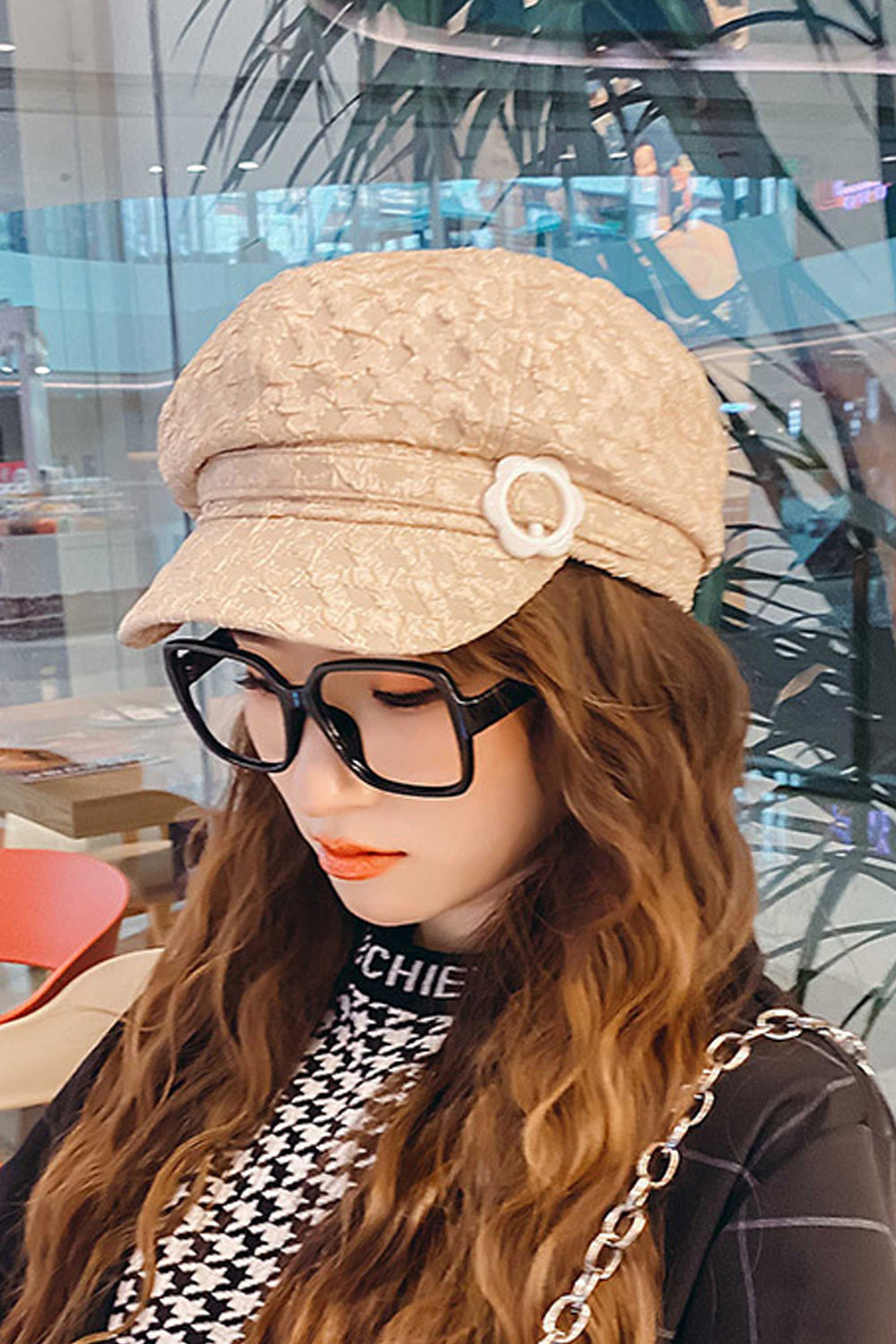 Women Solid Pattern Dome Top Casual Warm Beret Hat
