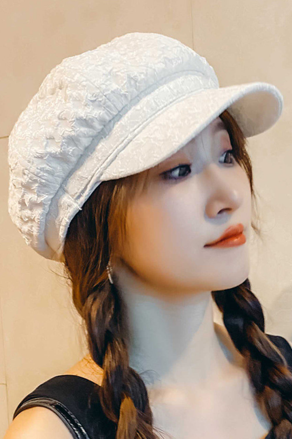 Women Solid Pattern Dome Top Casual Warm Beret Hat