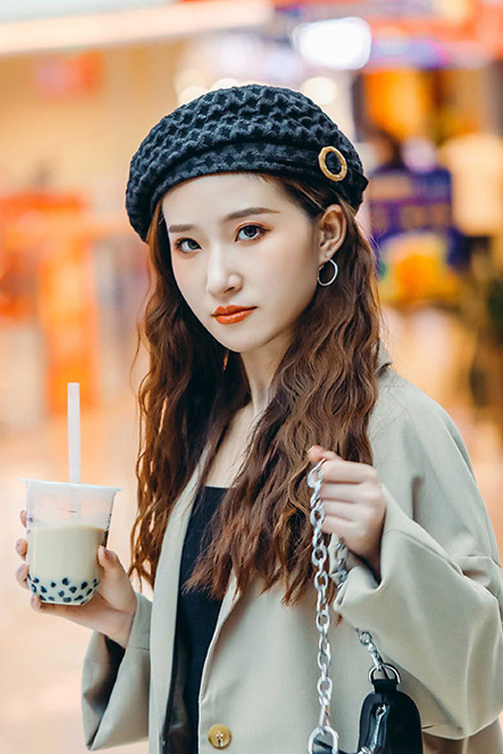 Women Cute Solid Colored Trendy Winter Beret Hat