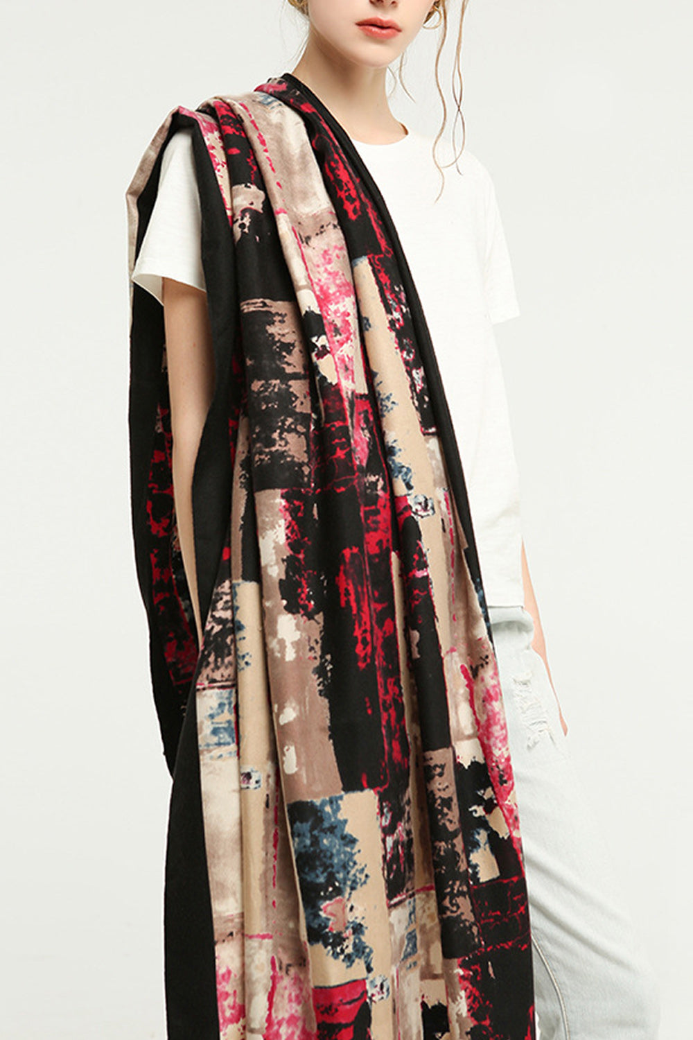 Women Stylish Printed Pattern Convenient Windproof Muffler