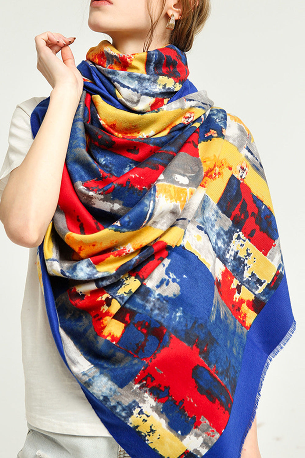 Women Stylish Printed Pattern Convenient Windproof Muffler