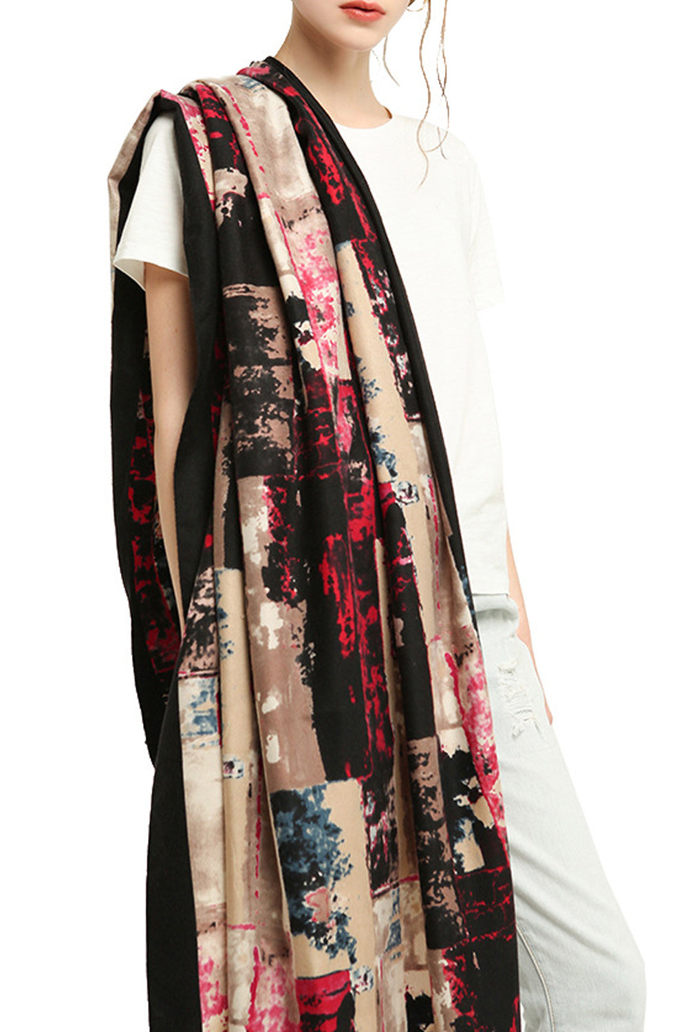 Women Stylish Printed Pattern Convenient Windproof Muffler