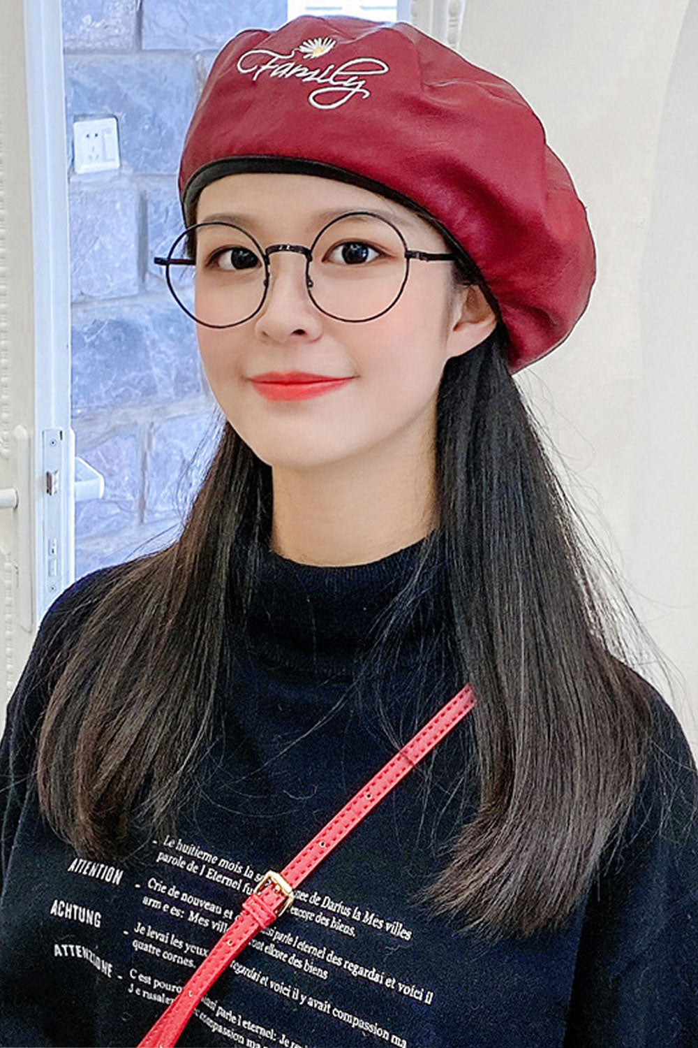 Women Pretty Letter Printed Warm Perfect Casual Beret Hat