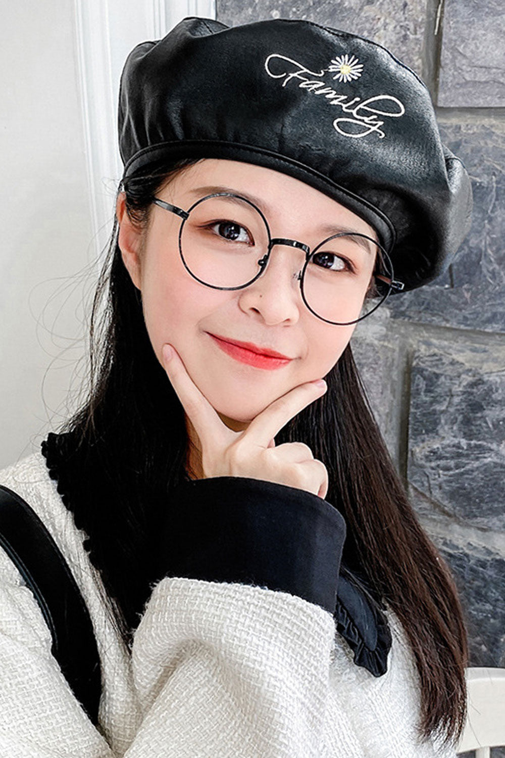 Women Pretty Letter Printed Warm Perfect Casual Beret Hat