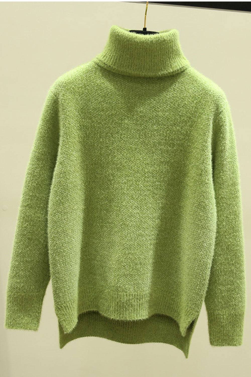 Women Comfortable High Neck Thick Windproof Solid Colored Lovely Sweater