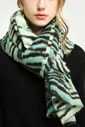 Women Tiger Pattern Long Length Breathable Winter Cozy Muffler
