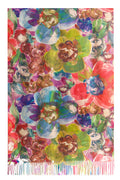 Women Beautiful Flower Printed Tassel Hem Cozy Muffler