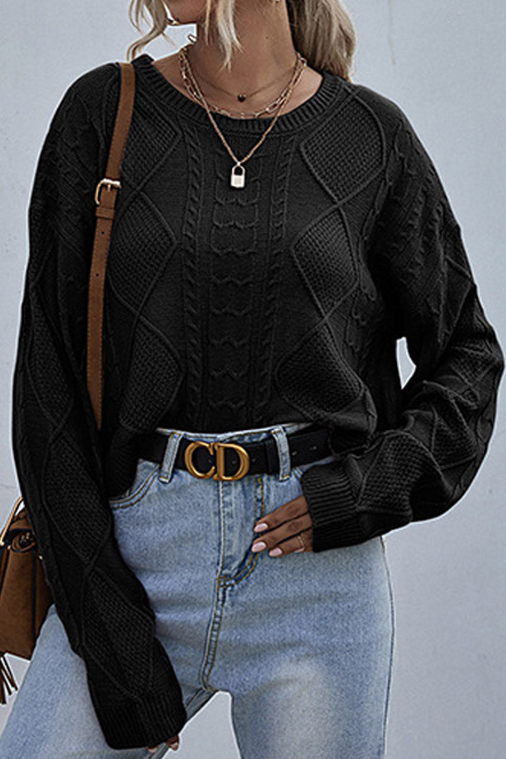 Women Warm Knit Round Pullover Autumn & Winter Casual Sweater