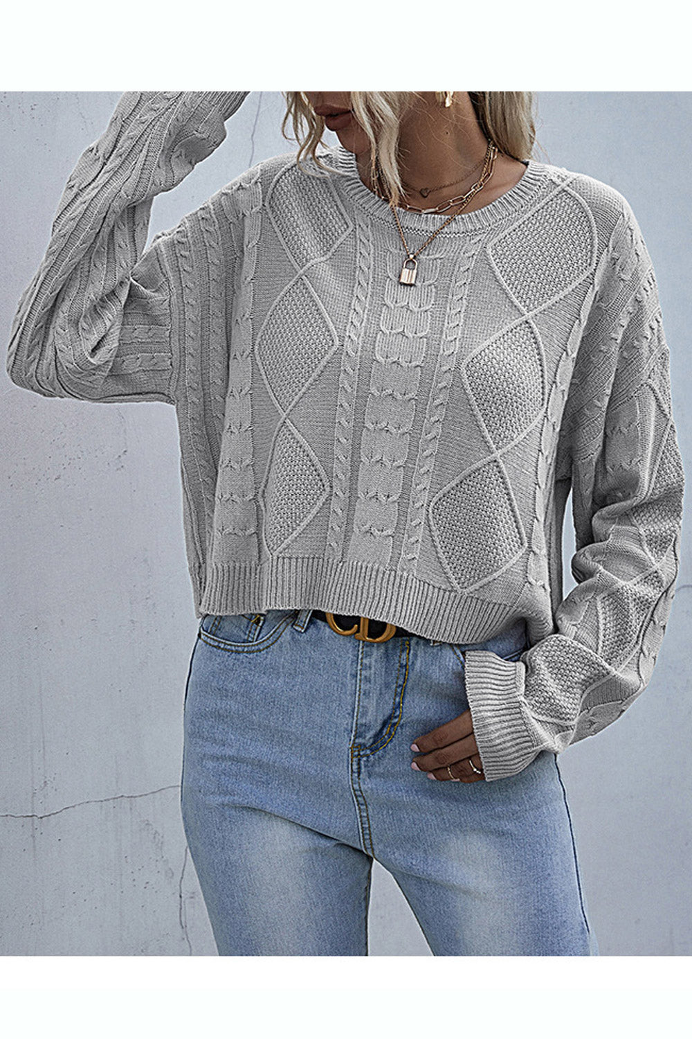 Women Warm Knit Round Pullover Autumn & Winter Casual Sweater