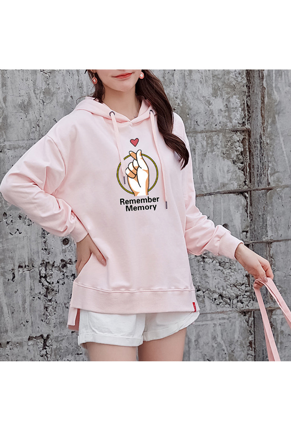 Women Printed Pattern Long Sleeve Mid Length Warm Hoodie